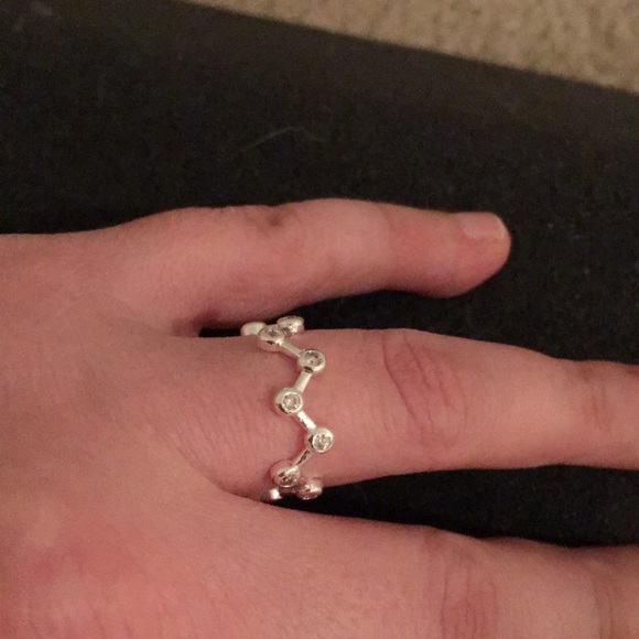 Silver Plated Creative CZ Ring. - Picture 1 of 5